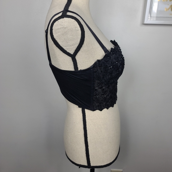 Windsor Black REIGNING LACE BUSTIER Sweetheart Neckline Top S - Picture 6 of 15